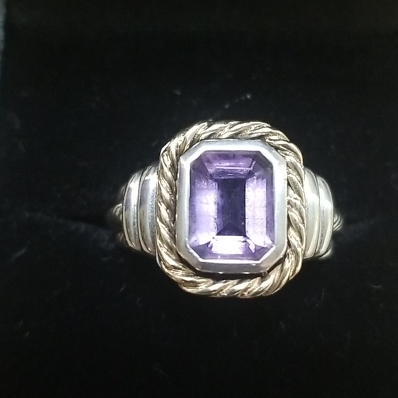 Stunning Sterling, Gold Amethyst Ring 6 - Picture 5 of 9